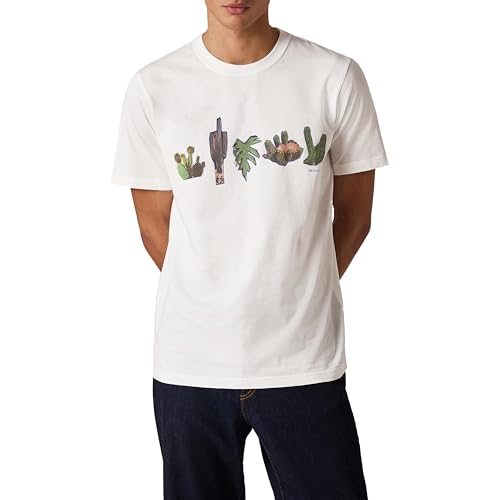 PS Paul Smith Men's Cactus T-Shirt, White, Small | Amazon.com